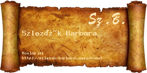 Szlezák Barbara névjegykártya