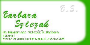 barbara szlezak business card